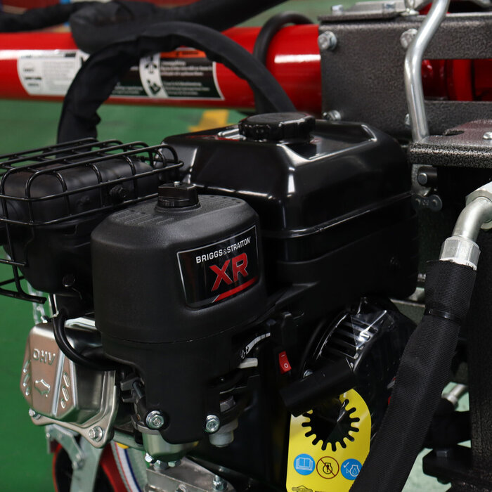 Hzc / Landworks 22 t liegender Benzin-Holzspalter mit Holzheber, 1 m Spaltlänge (HS22331)