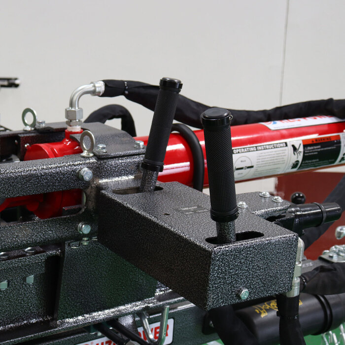 Hzc / Landworks 22 t liegender Benzin-Holzspalter mit Holzheber, 1 m Spaltlänge (HS22331)