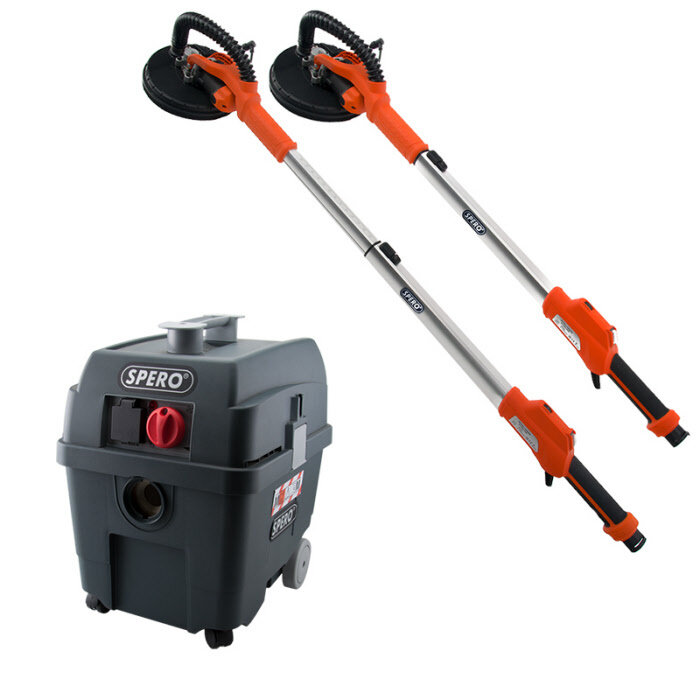 Spero tools Plafond & wandschuurmachine & 1400 Watt M-klasse stofzuiger