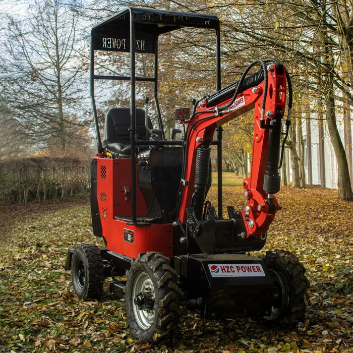 Hzc / Landworks Benzin-Minibagger, 4-Rad, verstellbarer Unterwagen (BVR600K)