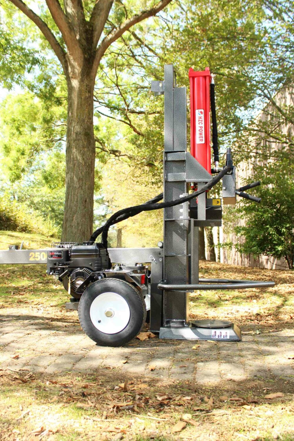 Hzc / Landworks 25 t stehender und liegender Holzspalter mit Benzinmotor und Montagearmen (HS25266)