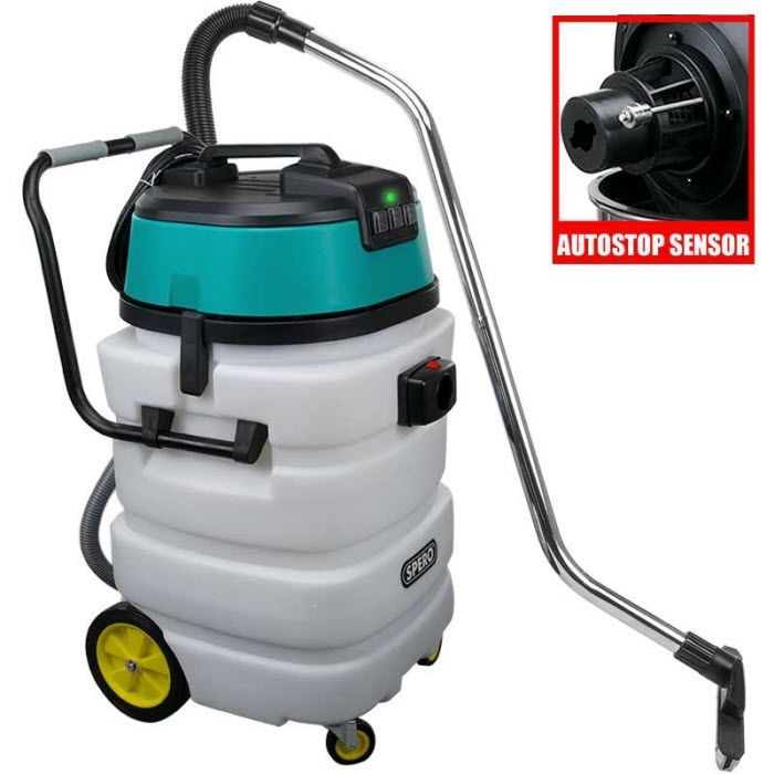 Spero tools 90-Liter-Kunststofftank Industrie-Staub- und Wassersauger mit Autostop – 3 Motoren IZ3001KAS