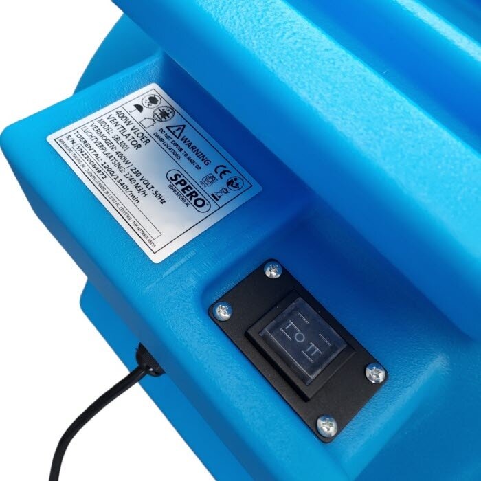 Spero tools 3740M3/H – 2-Gang-Radial-Bodenventilator 400 W – SBL3001