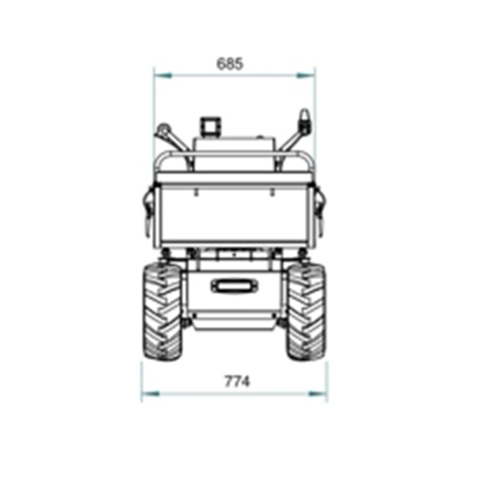 Hzc / Landworks ELEKTRISCHER MINIDUMPER MIT FLACHKASTEN, RÄDERN, 500 KG LASTKAPAZITÄT UND MANUELLER KIPPVORRICHTUNG (EMD304)
