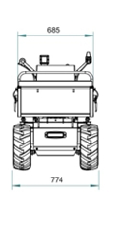 Hzc / Landworks ELEKTRISCHE MINIDUMPER MET PLATTE BAK, WIELEN, 500 KG LAADVERMOGEN EN HANDMATIGE KIPINRICHTING (EMD304)