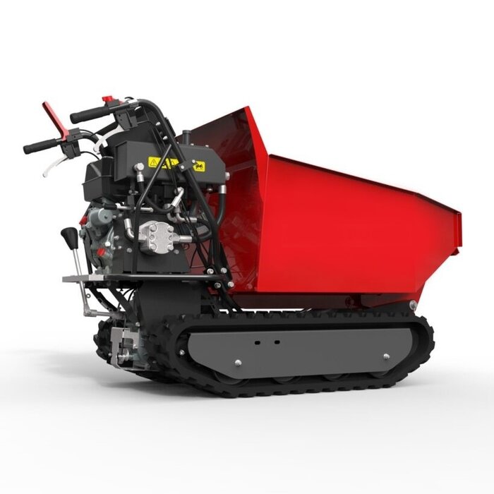 Hzc / Landworks MINIDUMPER, Raupenkipper mit Schaufel, Kettenantrieb, 9 PS Benzinmotor und hydraulischer Kippvorrichtung (MDK500H)