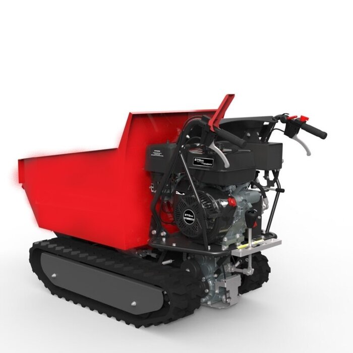 Hzc / Landworks MINIDUMPER, Raupenkipper mit Schaufel, Kettenantrieb, 9 PS Benzinmotor und hydraulischer Kippvorrichtung (MDK500H)