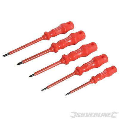 Silverline 5-delige geïsoleerde sleufschroevendraaier set