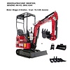 Hzc / Landworks Mini excavator narrow 68 cm with diesel engine, chain drive, adjustable chassis & swiveling excavator arm (SDKB790) - Copy