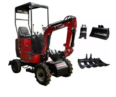 Hzc / Landworks Minigraafmachine Benzine, 4-Wiel, Verstelbaar Onderstel (Bvr600K)