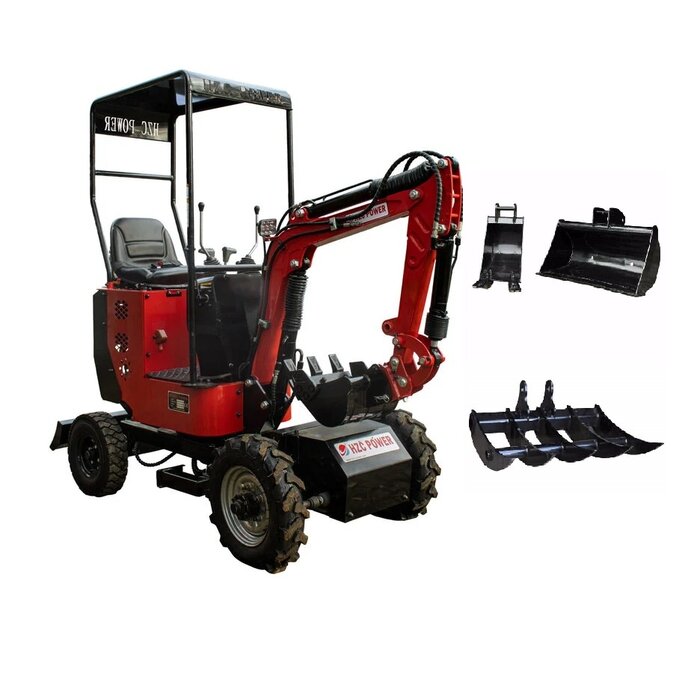 Hzc / Landworks Benzin-Minibagger, 4-Rad, verstellbarer Unterwagen (BVR600K)