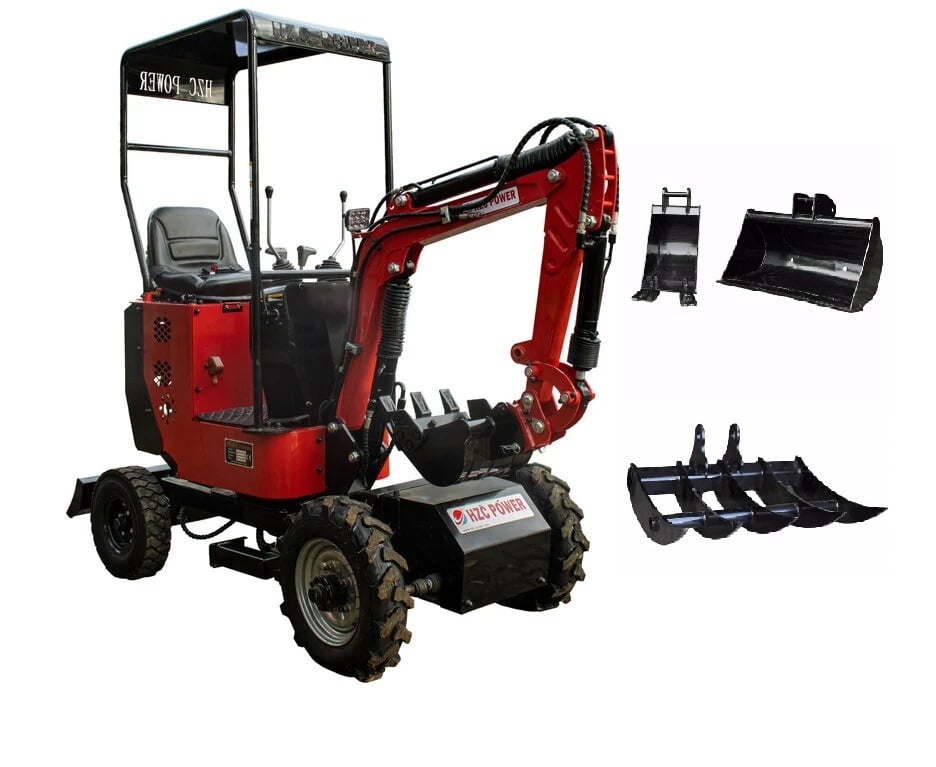 Hzc / Landworks Benzin-Minibagger, 4-Rad, verstellbarer Unterwagen (BVR600K)