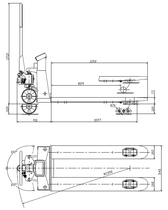Holzman Hubwagen mit Wiegevorrichtung HUB25KG