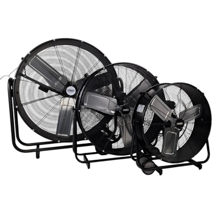 Spero tools SPERO SPV750 ist ein industrieller Bodenventilator mit einem Durchmesser von 75 cm,