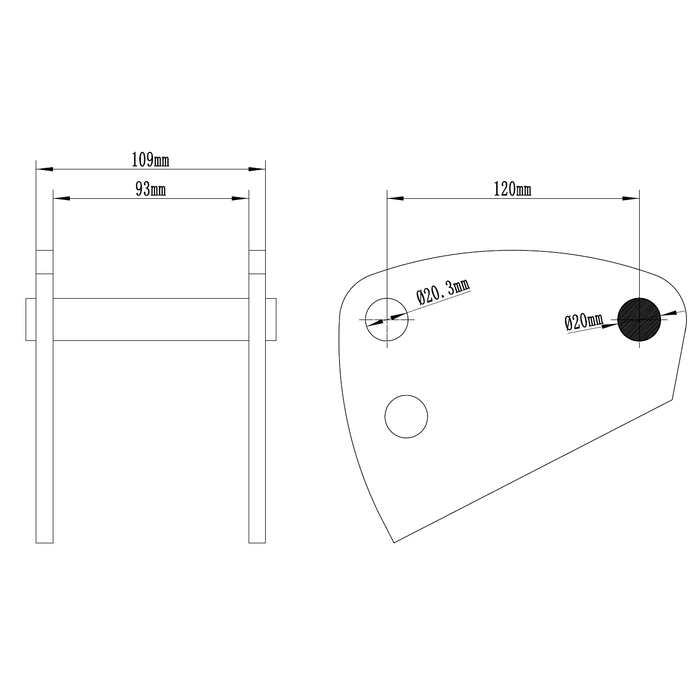 Hzc / Landworks Rippertand met 250 mm lengte voor HZC Power minigraafmachine
