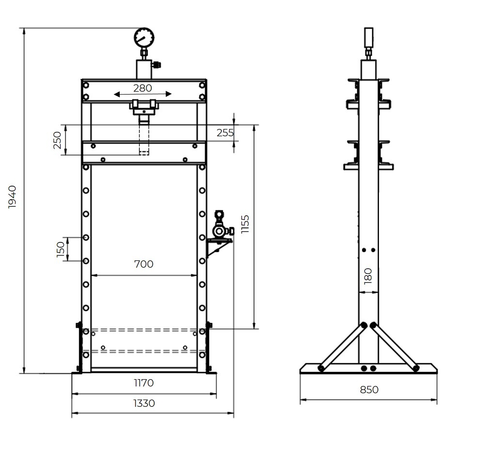Holzmann Workshop press 75 tons Workshop press 75 tons WP75ECO