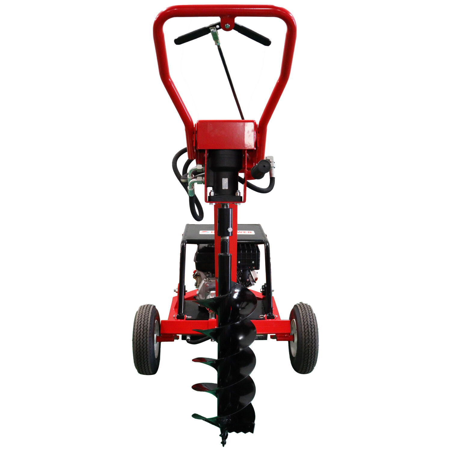 Hzc / Landworks Hydraulische Erdbohrmaschine, Pendelbohrmaschine mit Benzinmotor & Bohrset (BEB206)