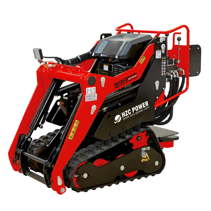 hzc BKL200 compacte lader, 8,5 pk benzinemotor, sta-op skid steer, multi-loader, rups (BKL200)