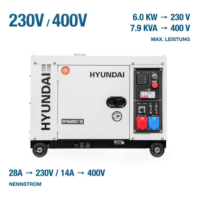 HYUNDAI POWER PRODUCTS HYUNDAI Dieselgenerator DHY8600SE-T D