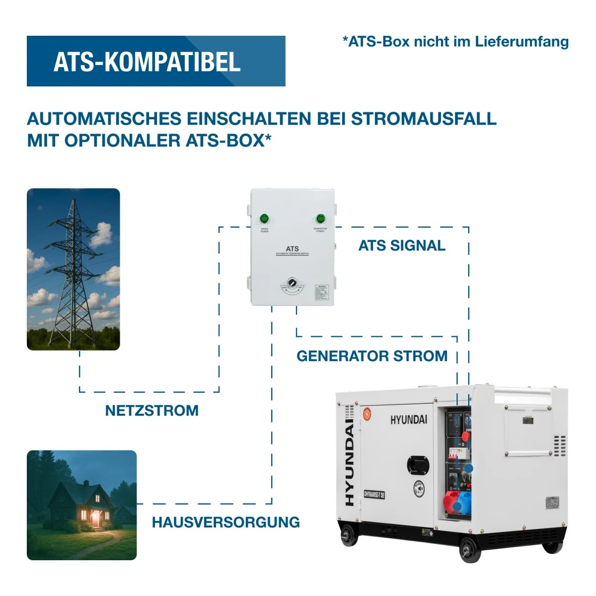 HYUNDAI POWER PRODUCTS HYUNDAI Dieselgenerator DHY8600SE-T D