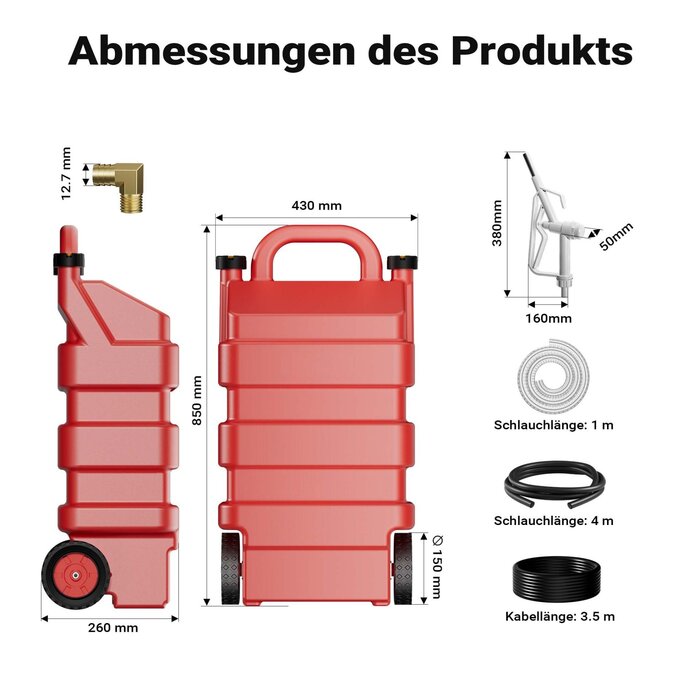 60 liter portable tank with 12V fuel transfer pump