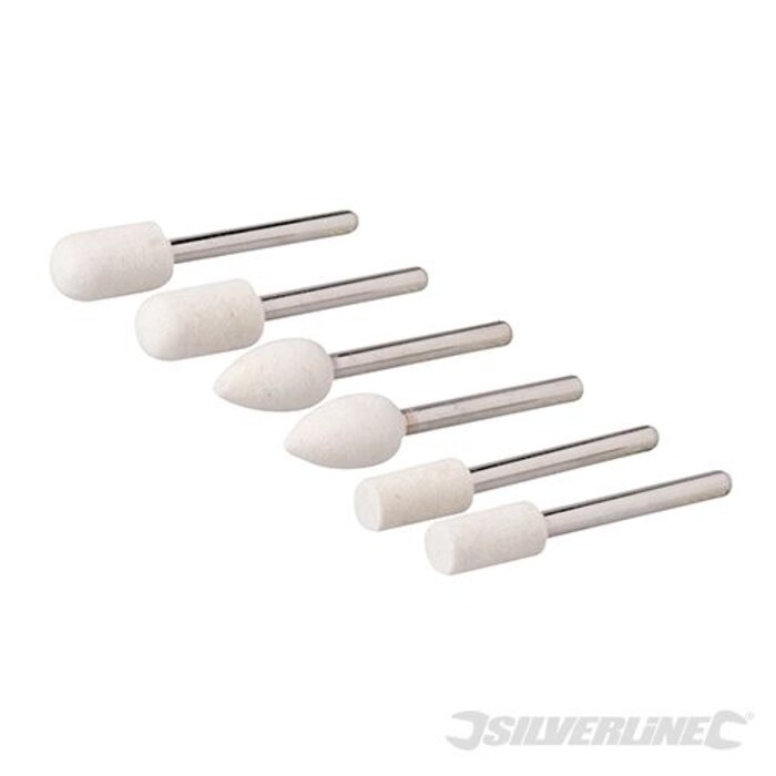 Silverline 6-delige vilten polijstkoppen set