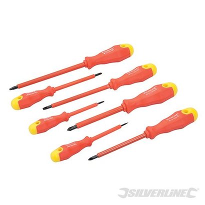 Silverline 7-delige geïsoleerde soft-grip schroevendraaier set