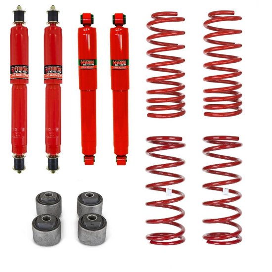 Pedders Suspension 4inch veren met long travel shocks en correctiebussen