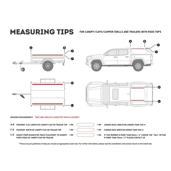 TRUCK CANOPY OR TRAILER SLIMLINE II RACK KIT / 1345MM(W) X 1560MM(L)
