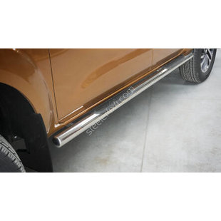 Stainless steel side bars with plastic steps - Nissan Navara (2015 -)