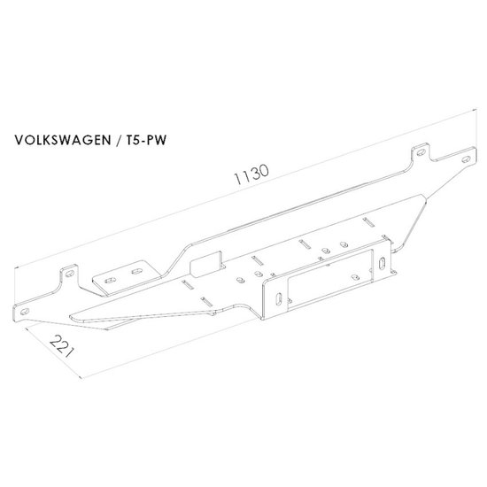 4WD SHOP Hidden winch mounting plate - Volkswagen T5 (2003 - 2015)