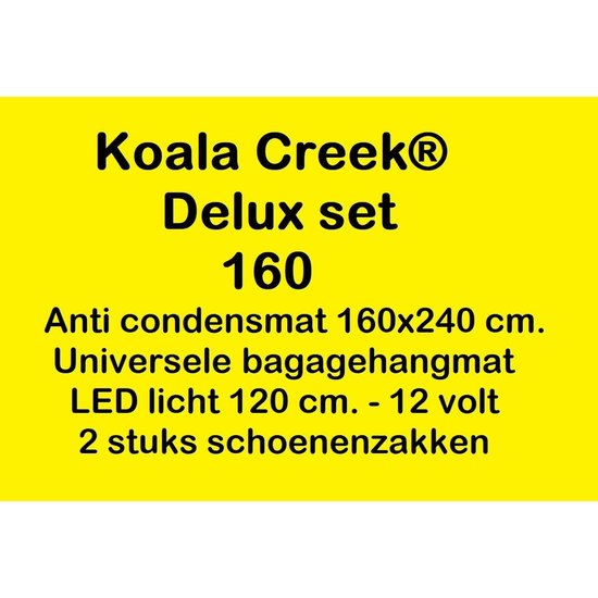 Koala Creek KOALA CREEK® Rooftop tent DELUX set : Anti condens mat + bagage net + 2 schoenzakken - LED 12 volt.
