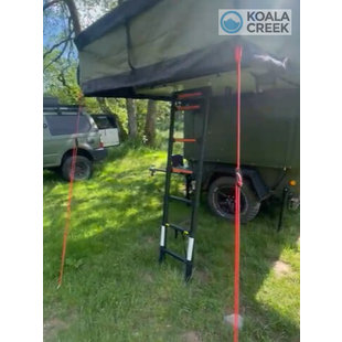 KOALA CREEK® daktent zwarte telescoopladder zelfinschuivend - 230 / 260 cm lang