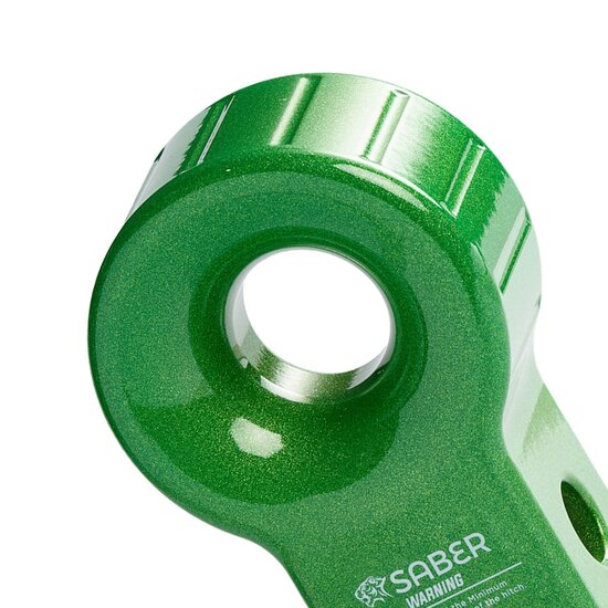 Saber Saber 7075 Aluminium Rope Friendly Recovery Hitch - Green Prismatic & 9K Soft Shackle