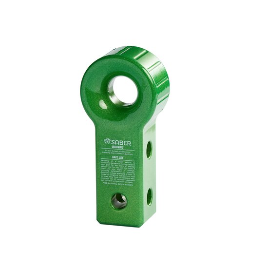 Saber Saber 7075 Aluminium Rope Friendly Recovery Hitch - Green Prismatic & 9K Soft Shackle