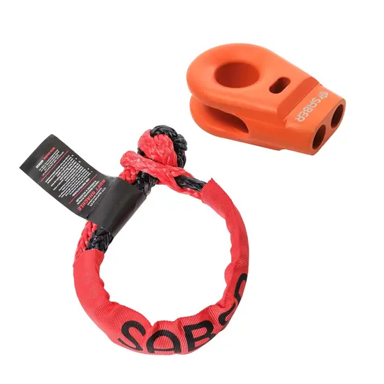 Saber Saber 6061 Aluminium Spliced Winch Thimble - Cerakote Orange & 9K Soft Shackle