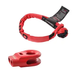 Saber 6061 Aluminium Spliced Winch Thimble - Cerakote Red & 9K Soft Shackle