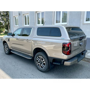 hardtop Aeroklas Stylish for Ford Ranger DC (23-) in PN4GM agate black -Left pop-out & Right pop-up side windows -with central locking