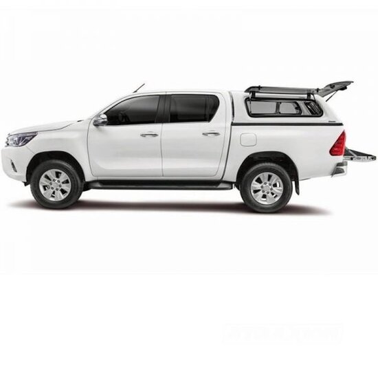 Aeroklas Hardtop Aeroklas Stylish for Toyota Hilux DC (16-) in color -pop-up side windows -roof rails in option