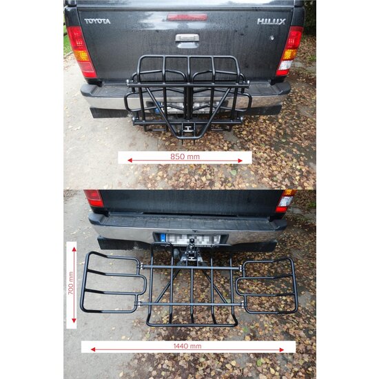 F-4X4 Universele drager voor op de trekhaak te monteren