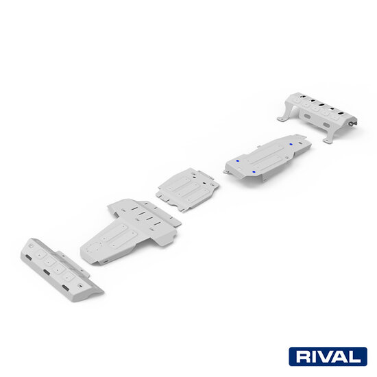 Rival 4x4 SKID PLATE SET (STEERING RODS, EXHAUST PIPE, ENGINE, GEARBOX, TRANSFER CASE, FUEL TANK) JEEP WRANGLER 2007-2018; 2,8 L. / DIESEL