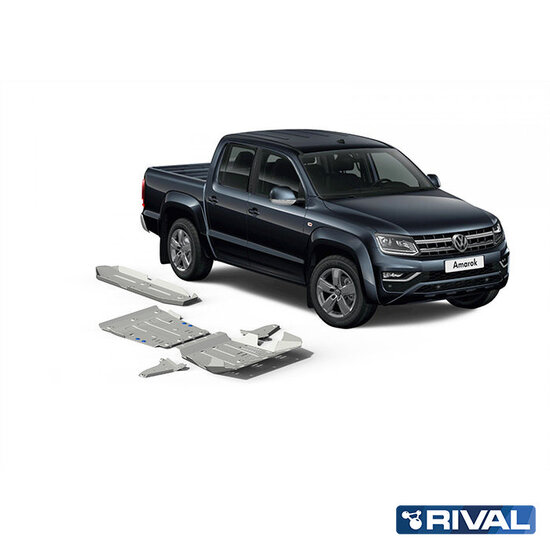 Rival 4x4 SKID PLATE SET (RADIATOR, ENGINE, GEARBOX, TRANSFER CASE, FUEL TANK, FRONT ARMS, DIFFERENTIAL) VOLKSWAGEN AMAROK 2016-2020; 3 L. / DIESEL