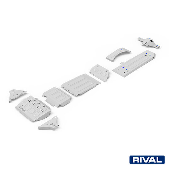 Rival 4x4 SKID PLATE SET (RADIATOR, ENGINE, GEARBOX, TRANSFER CASE, FUEL TANK, ADBLUE TANK, FRONT ARMS, DIFFERENTIAL) FORD RANGER 2011-2015; 2015-2022; 2,2 L. / DIESEL; 3,2 L. / DIESEL