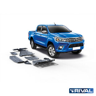 SKID PLATE SET (RADIATOR, ENGINE, GEARBOX, TRANSFER CASE, ADBLUE TANK, OXYGEN SENSOR, FUEL TANK, FRONT ARMS, DIFFERENTIAL) TOYOTA HILUX 2015-2020; 2018-2020; 2021-; 2,4 L. / DIESEL