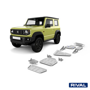 SKID PLATE SET (STEERING RODS, GEARBOX, TRANSFER CASE, FUEL TANK, FRONT ARMS, REAR ARMS, LONGITUDINAL ARMS) SUZUKI JIMNY 2018-; 1,5 L. / GASOLINE