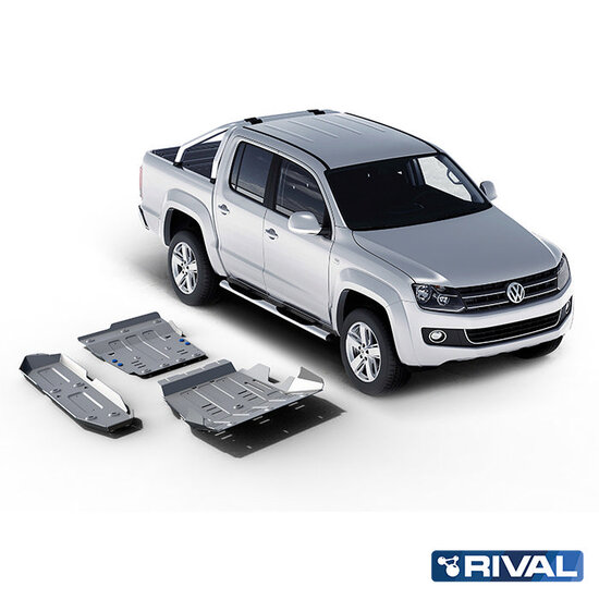 Rival 4x4 SKID PLATE SET (RADIATOR, ENGINE, GEARBOX, TRANSFER CASE, FUEL TANK) VOLKSWAGEN AMAROK 2010-2016; 2 L. / DIESEL