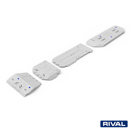 Rival 4x4 SKID PLATE SET (ENGINE, GEARBOX, TRANSFER CASE, FUEL TANK) TOYOTA LAND CRUISER PRADO 2009-2013; 2013-2017; 2017-2020; 2020-2023; 2,7 L. / GASOLINE; 3 L. / DIESEL; 4 L. / GASOLINE; 2,8 L. / DIESEL