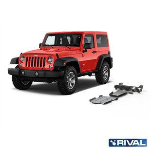 SKID PLATE SET (ENGINE, GEARBOX, TRANSFER CASE, EXHAUST PIPE, FUEL TANK) JEEP WRANGLER 2017-2021; 2 L. / GASOLINE; 3,6 L. / GASOLINE