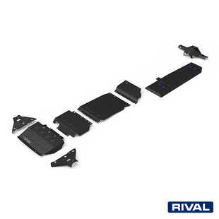 SKID PLATE SET (RADIATOR, ENGINE, GEARBOX, TRANSFER CASE, FUEL TANK, FRONT ARMS, DIFFERENTIAL) FORD RANGER 2011-2015; 2015-2022; 2,2 L. / DIESEL; 3,2 L. / DIESEL