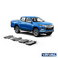 Rival 4x4 SKID PLATE SET (RADIATOR, ENGINE, GEARBOX, TRANSFER CASE) FIAT FULLBACK 2016-2020; MITSUBISHI L200 2015-2019; 2018-2023; PAJERO SPORT 2016-2021; 2021-; 2,4 L. / DIESEL; 3 L. / GASOLINE